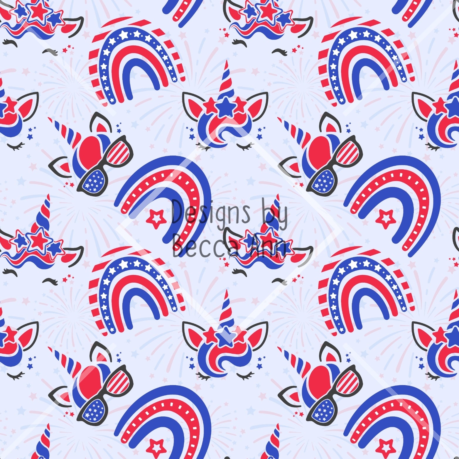 Patriotic Unicorn Seamless File