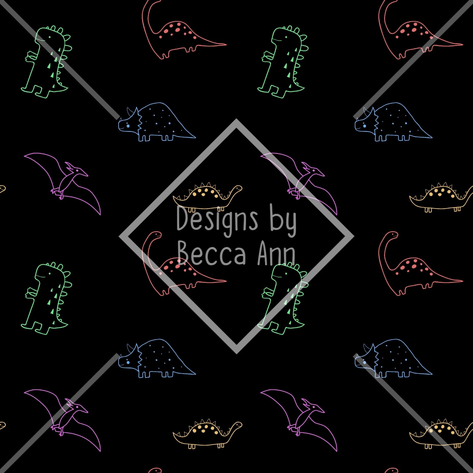 Dinosaur Outline Seamless File