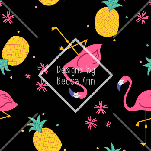 Flamingos and Pineapples Seamless File