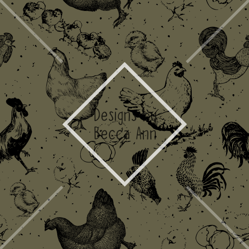 Outlined Chickens Seamless File