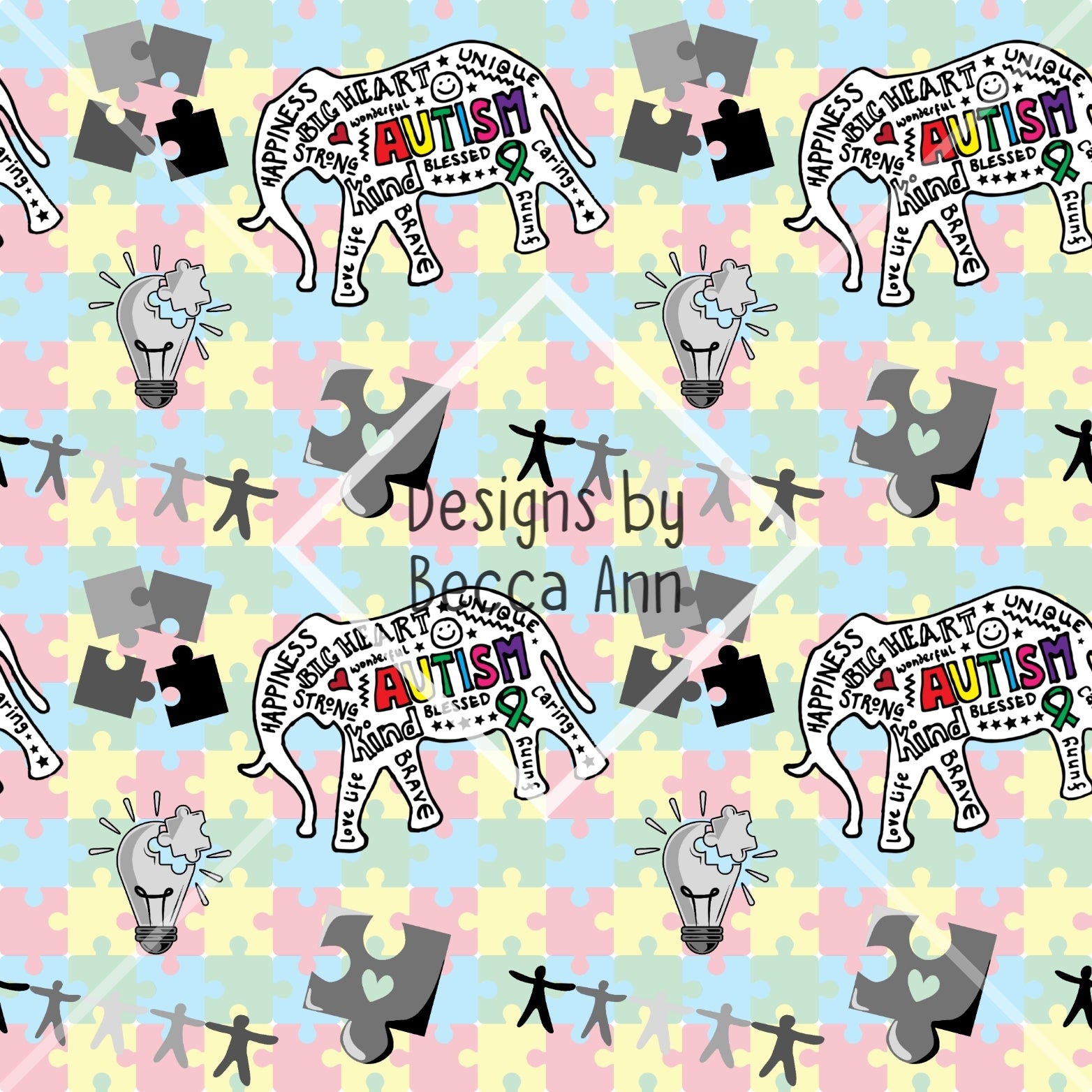 Autism Puzzle Seamless File