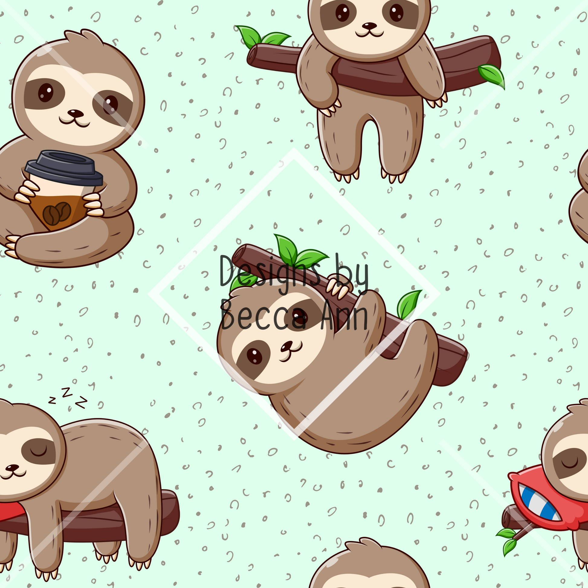 Cute Sloths Seamless File