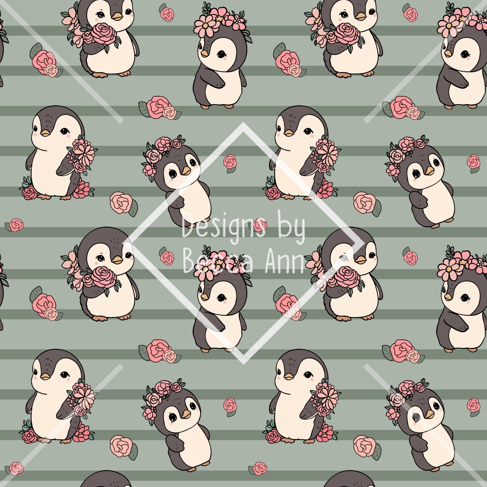 Flower Penguin Seamless File