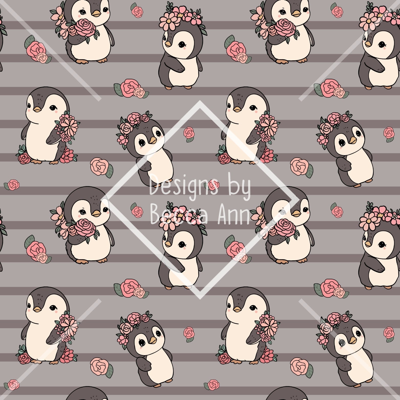 Flower Penguin Seamless File