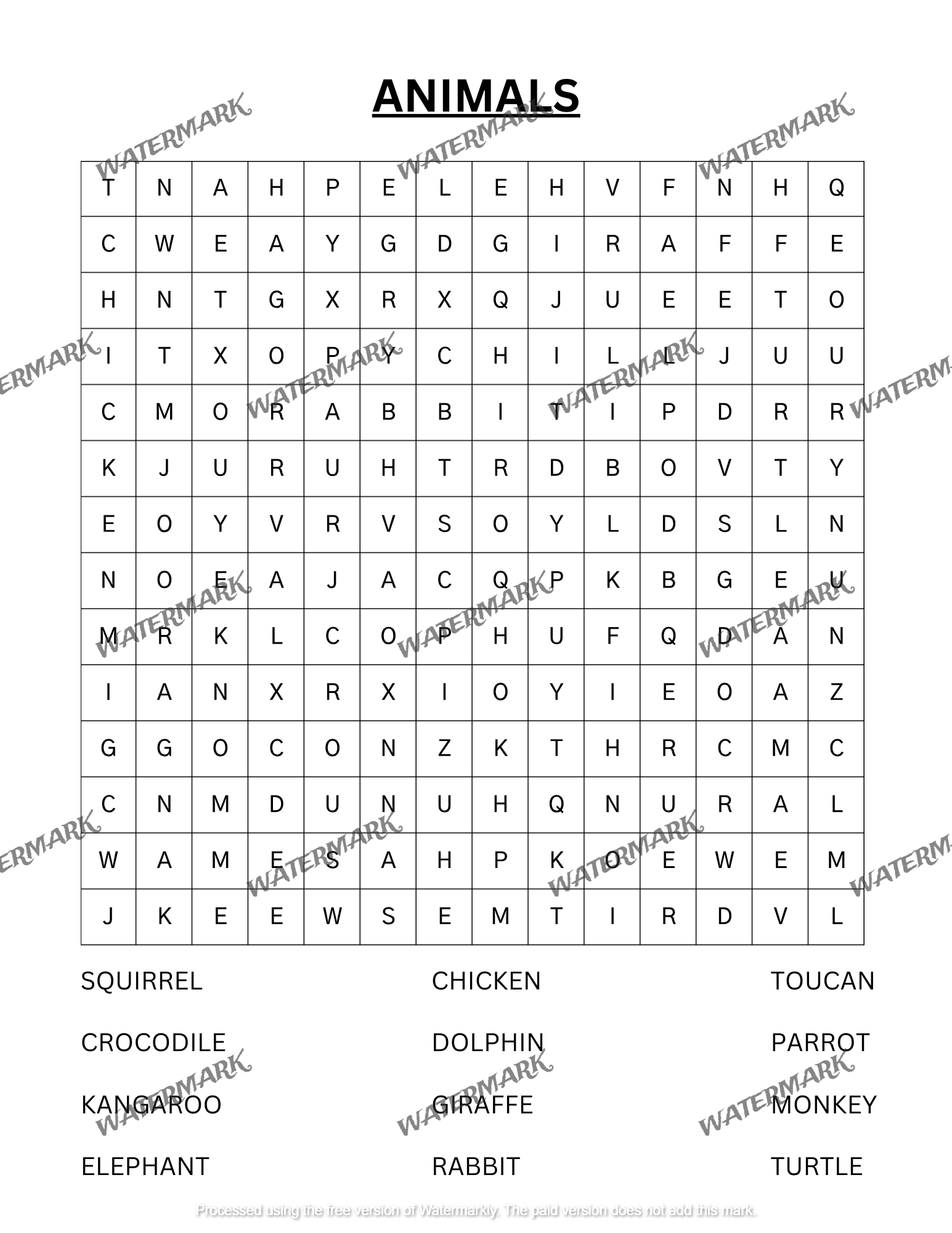 Word Search Activity