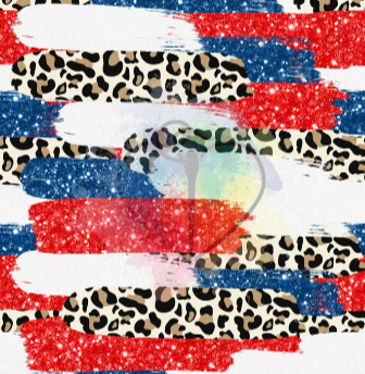 Patriotic Leopard Brushstrokes