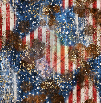 Patriotic Cow Brushstrokes