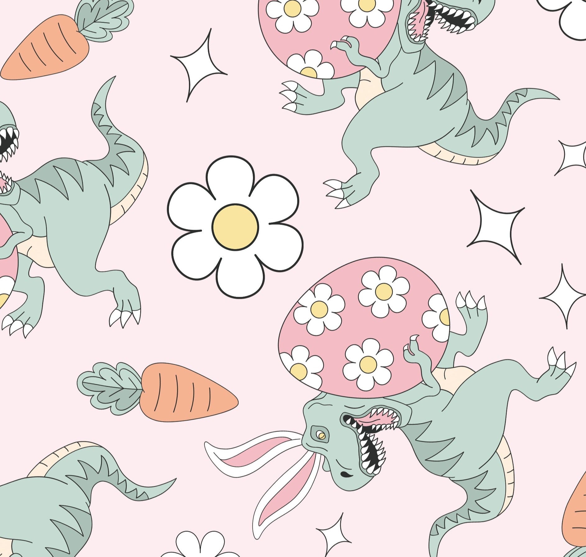 Dinosaur Easter Pink
