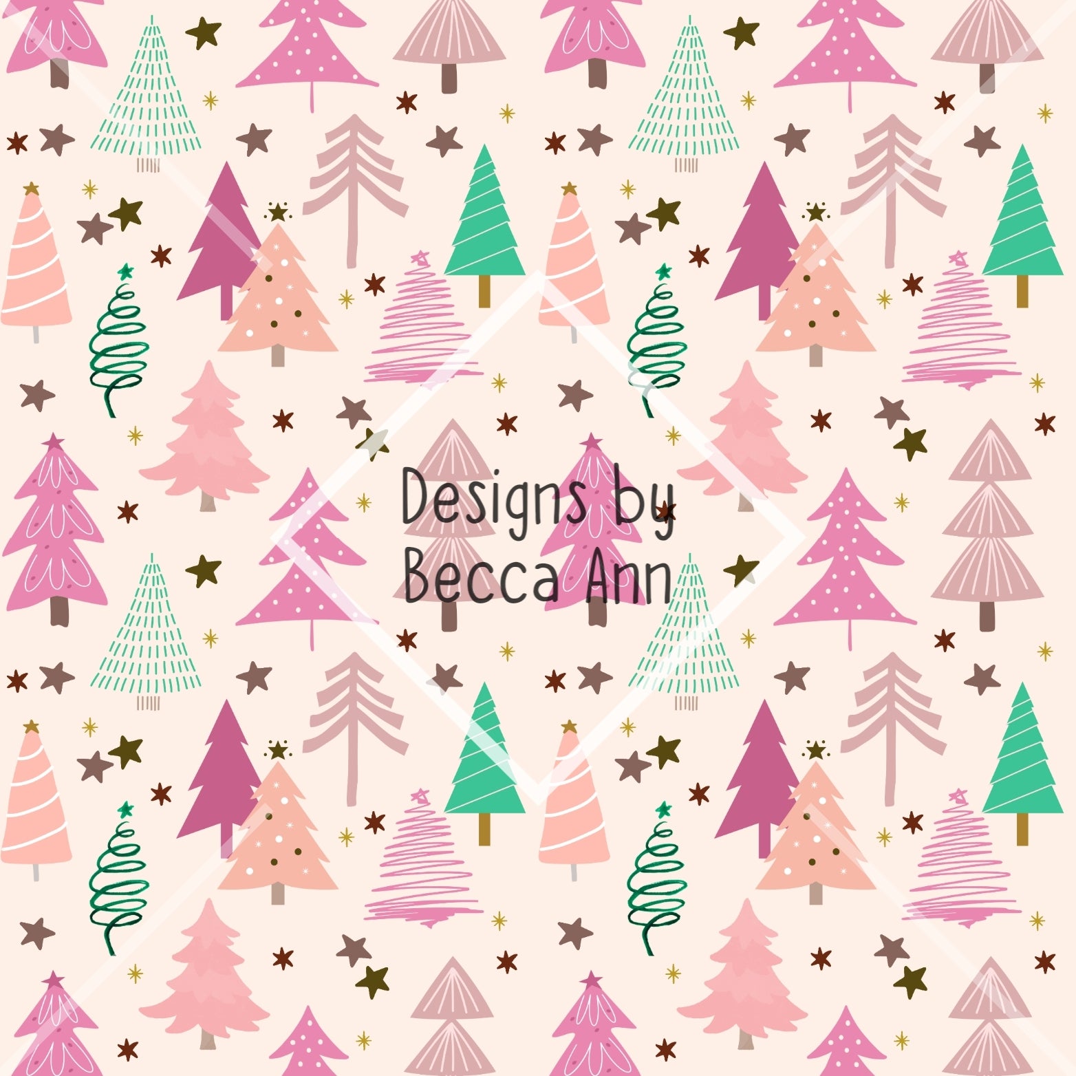 Girly Christmas Trees Seamless File