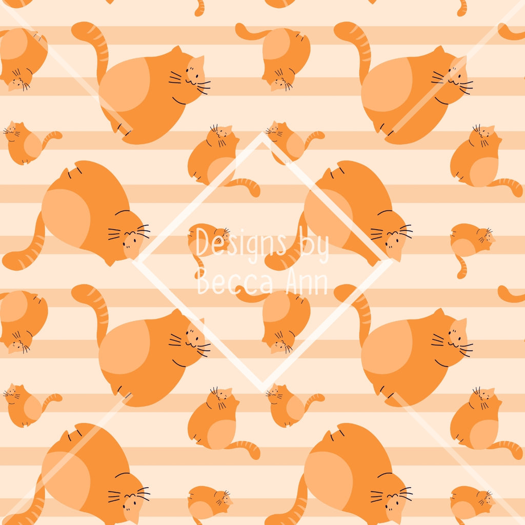 Orange Fat Cat Seamless File