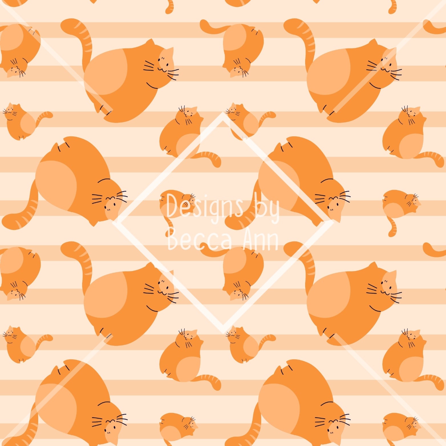 Orange Fat Cat Seamless File