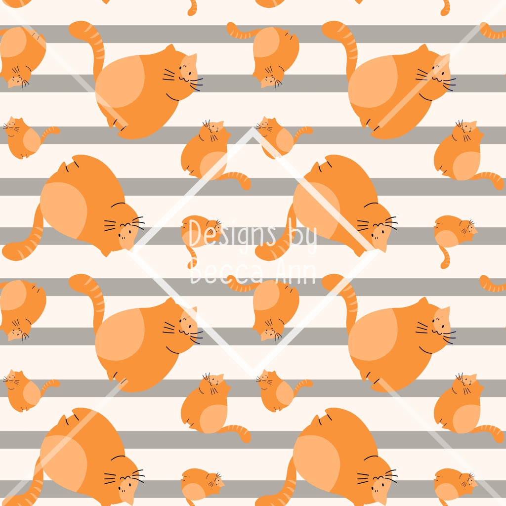 Orange Fat Cat Seamless File