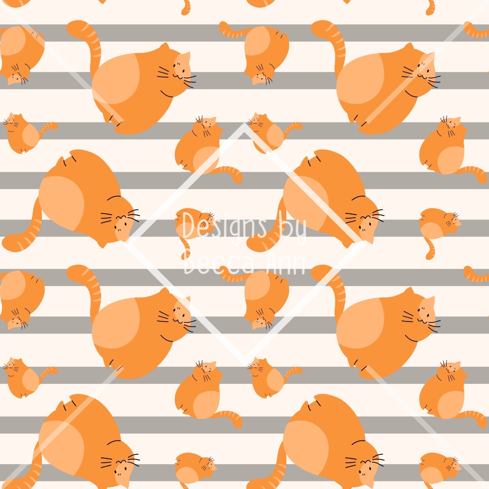 Orange Fat Cat Seamless File