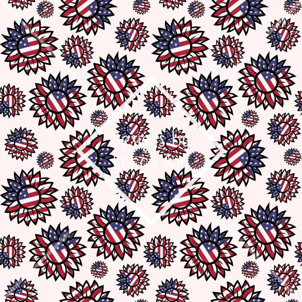Patriotic Flowers Seamless File