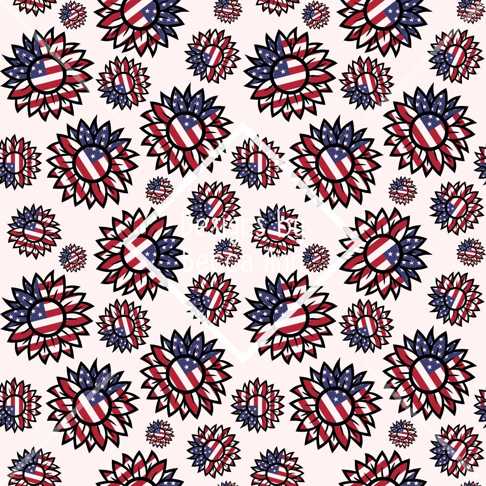 Patriotic Flowers Seamless File