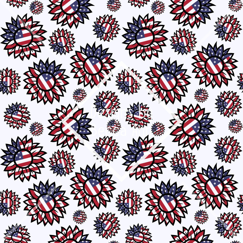 Patriotic Flowers Seamless File