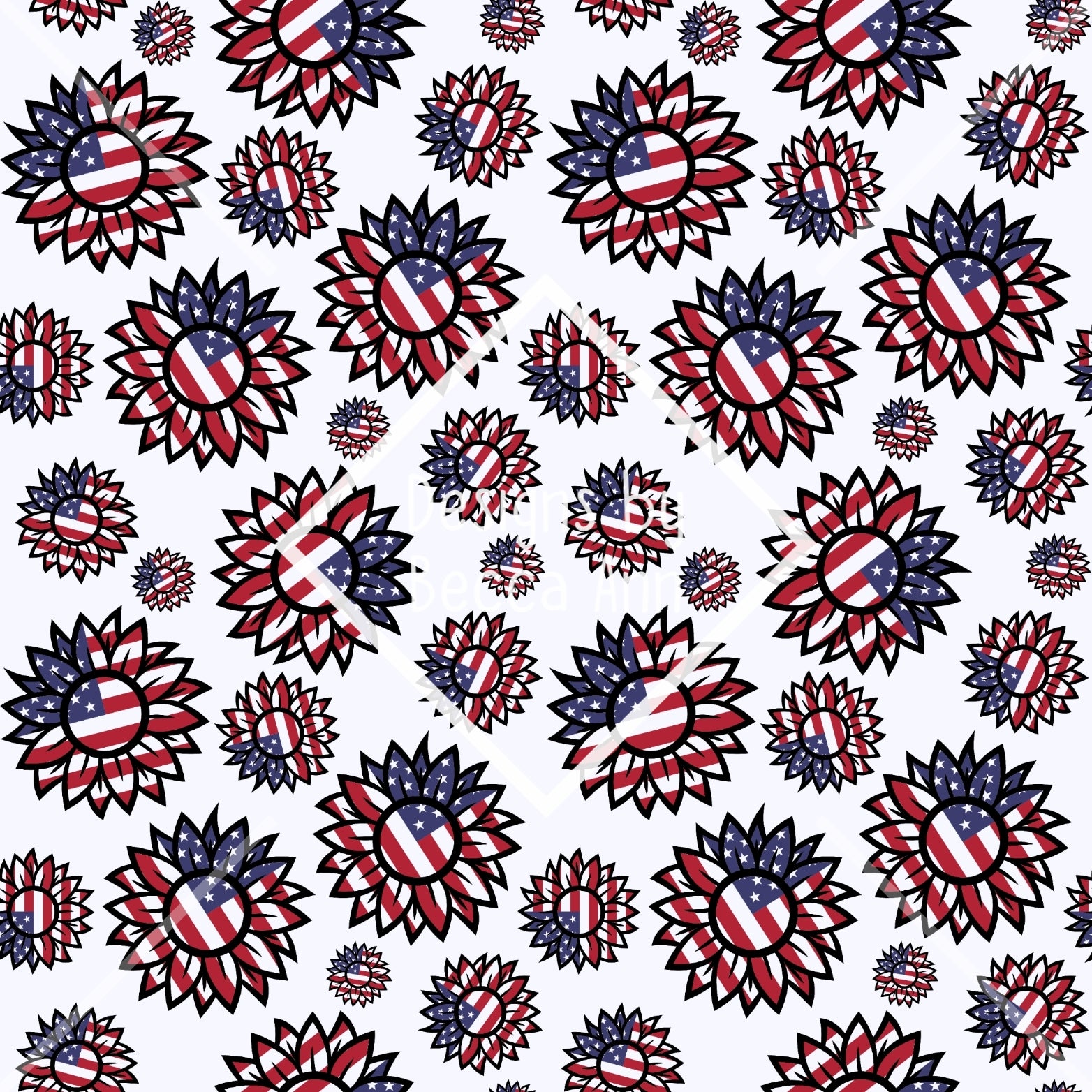 Patriotic Flowers Seamless File