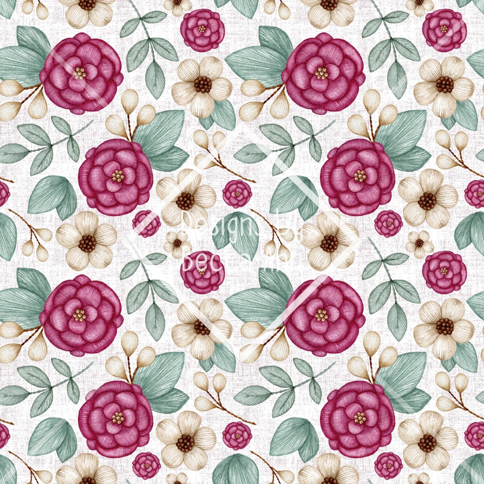 Pink Embroidery Floral Seamless File