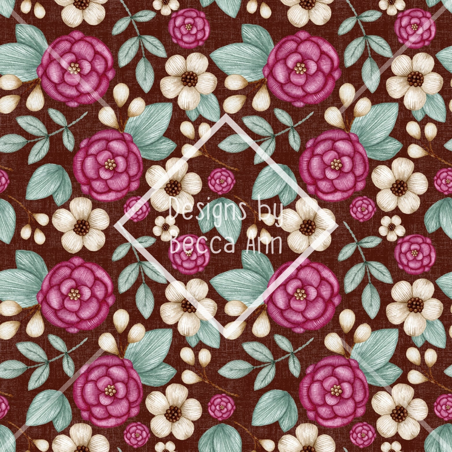 Pink Embroidery Floral Seamless File