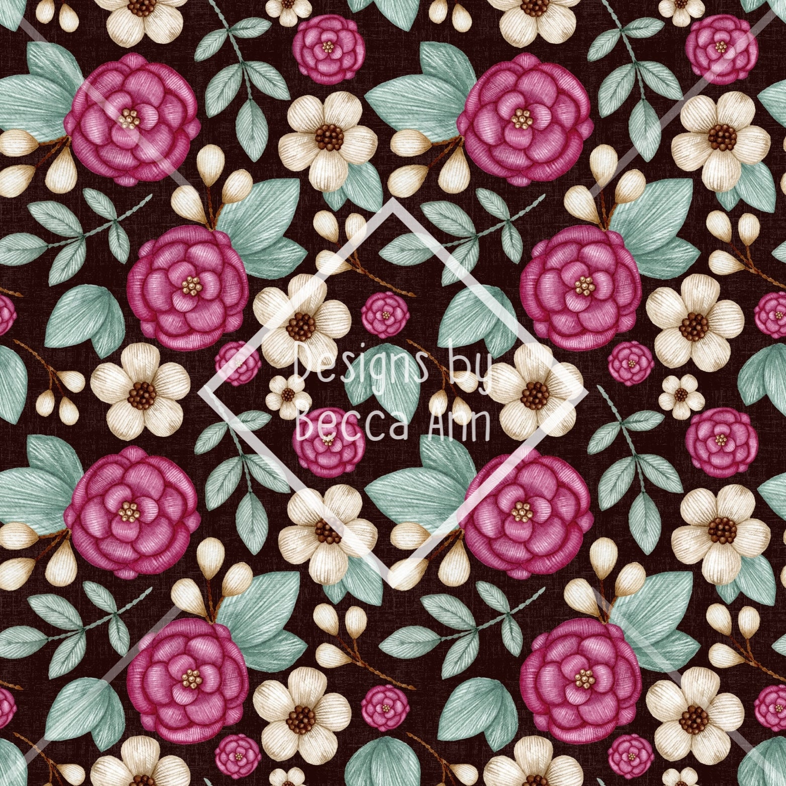 Pink Embroidery Floral Seamless File
