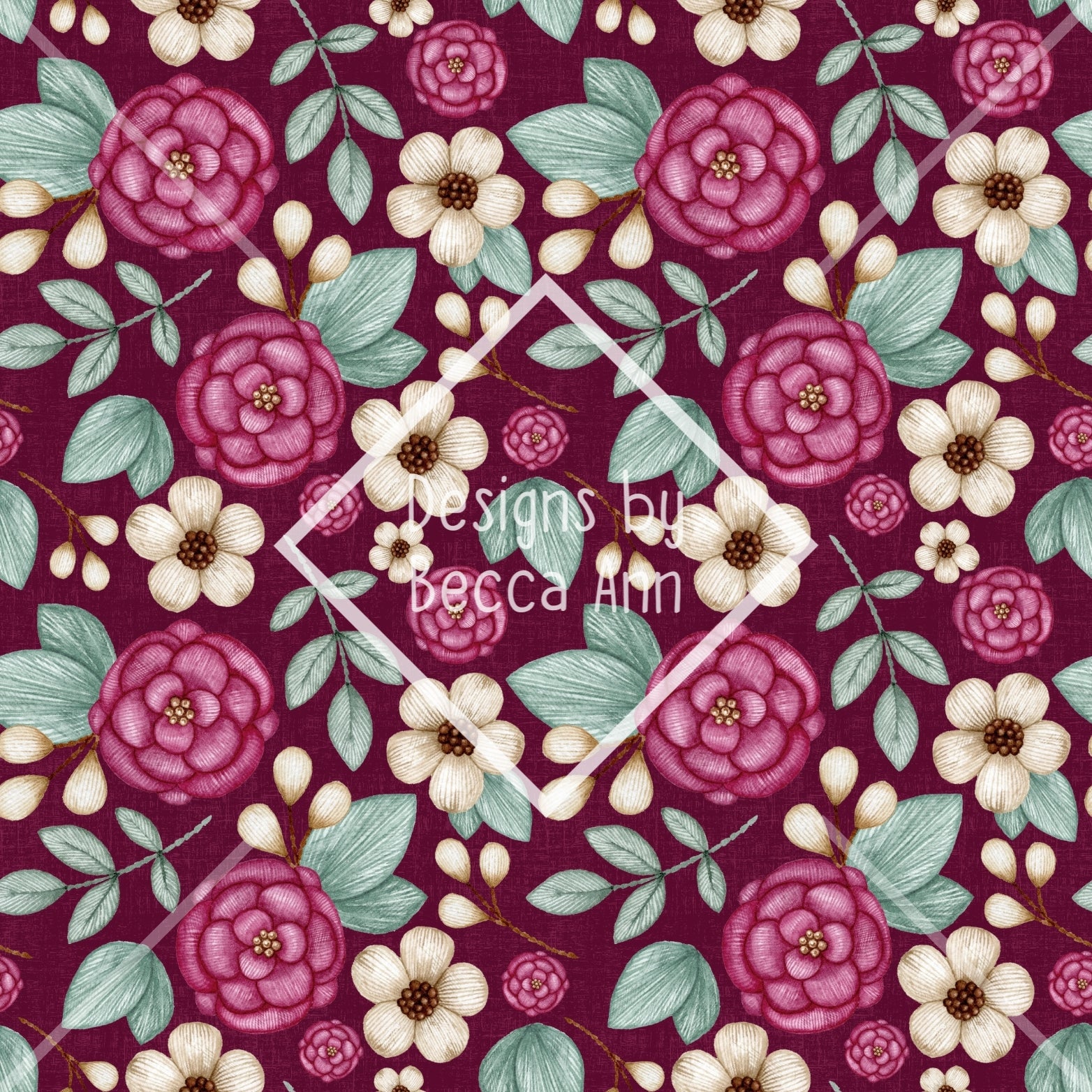 Pink Embroidery Floral Seamless File