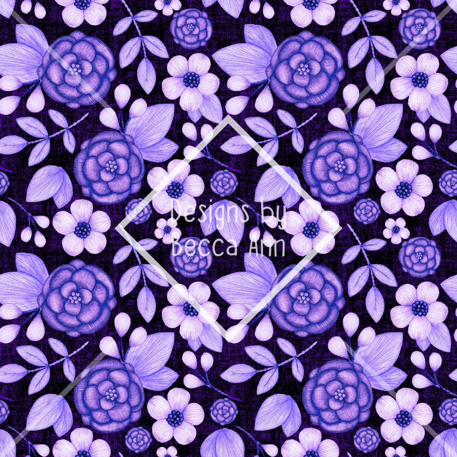 Lavender Floral Embroidery Seamless File